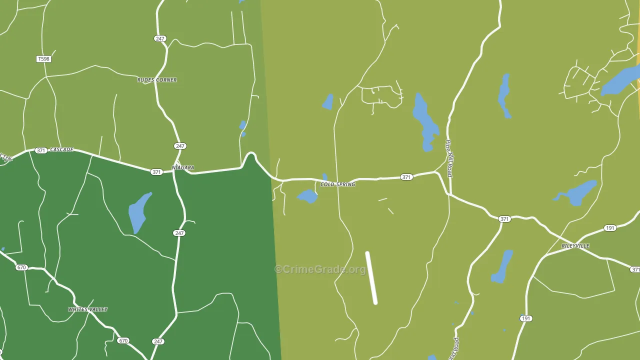 Niagara, PA Map of Burglary Rates