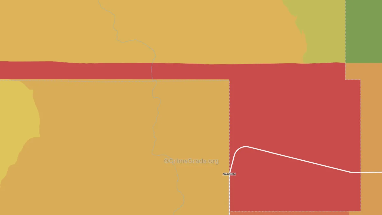 Niarada, MT Map of Burglary Rates