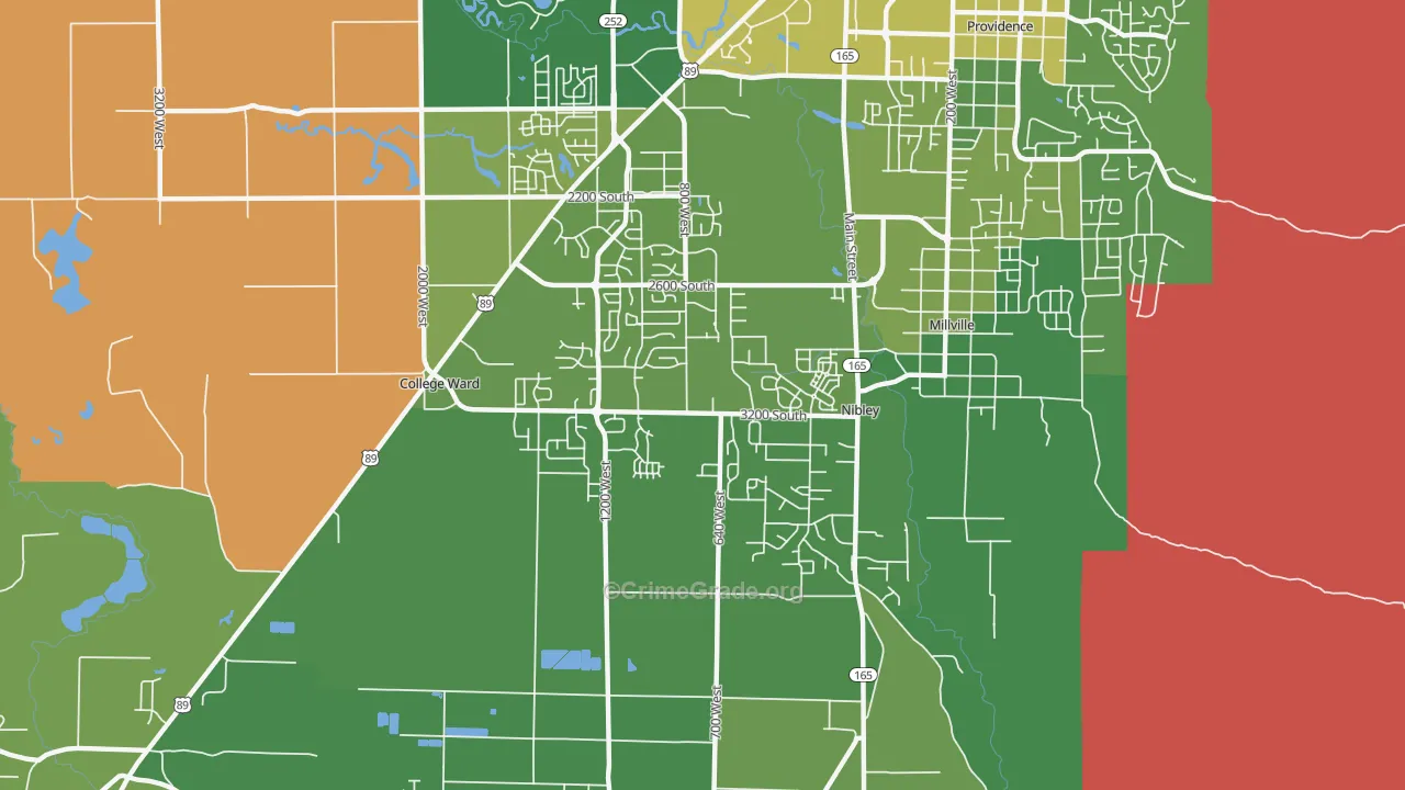 Nibley, UT Map of Burglary Rates