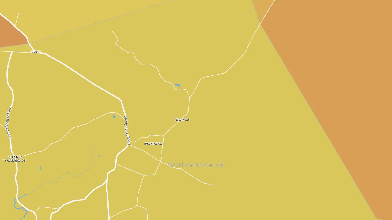 Nicanor, NC Map of Burglary Rates