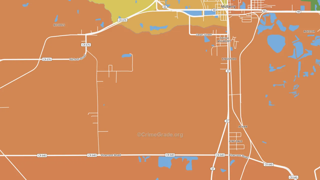 Nichols, FL Map of Burglary Rates