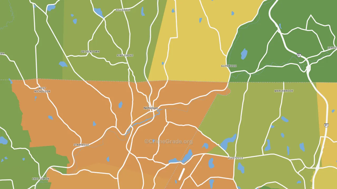 Nicholson, PA Map of Burglary Rates