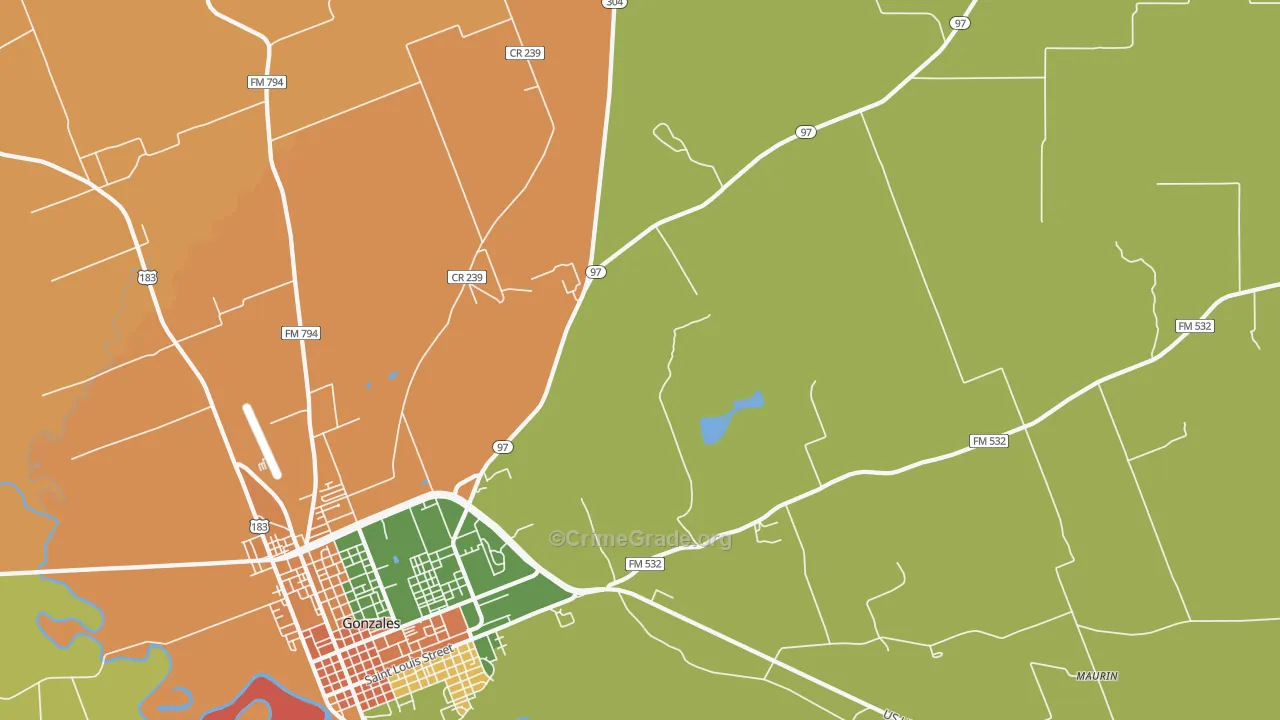 Nickel, TX Map of Burglary Rates