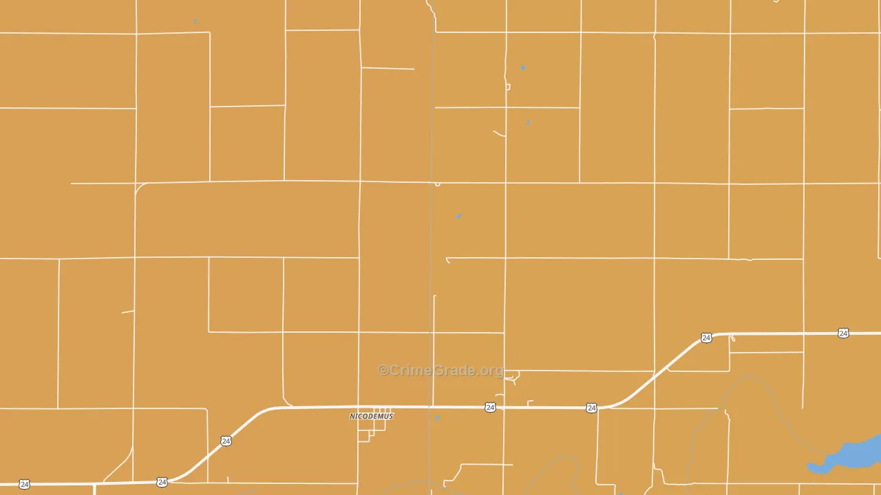 Nicodemus, KS Map of Burglary Rates