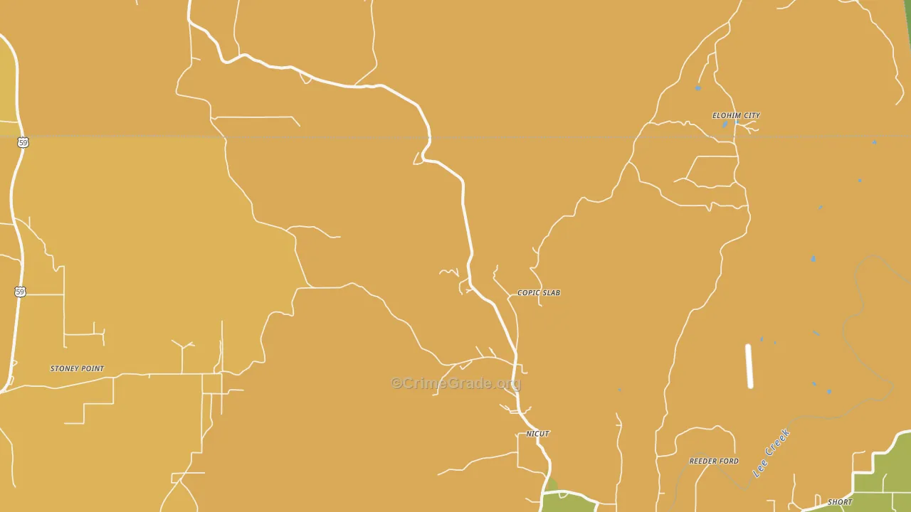 Nicut, OK Map of Burglary Rates