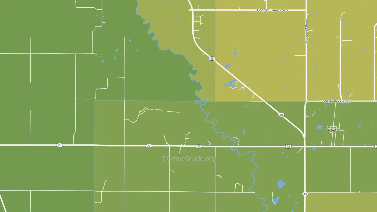 Nida, OK Map of Burglary Rates