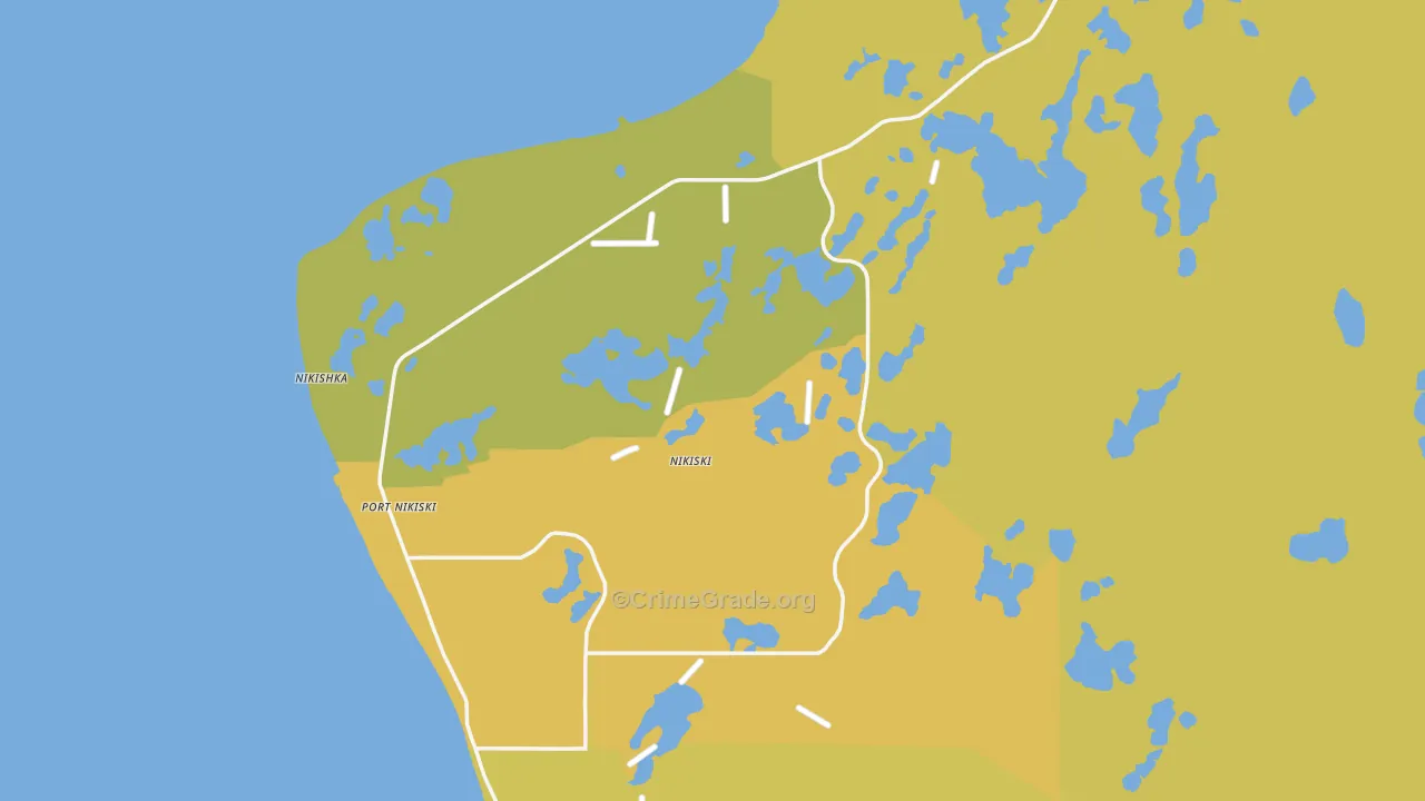 Nikiski, AK Map of Burglary Rates