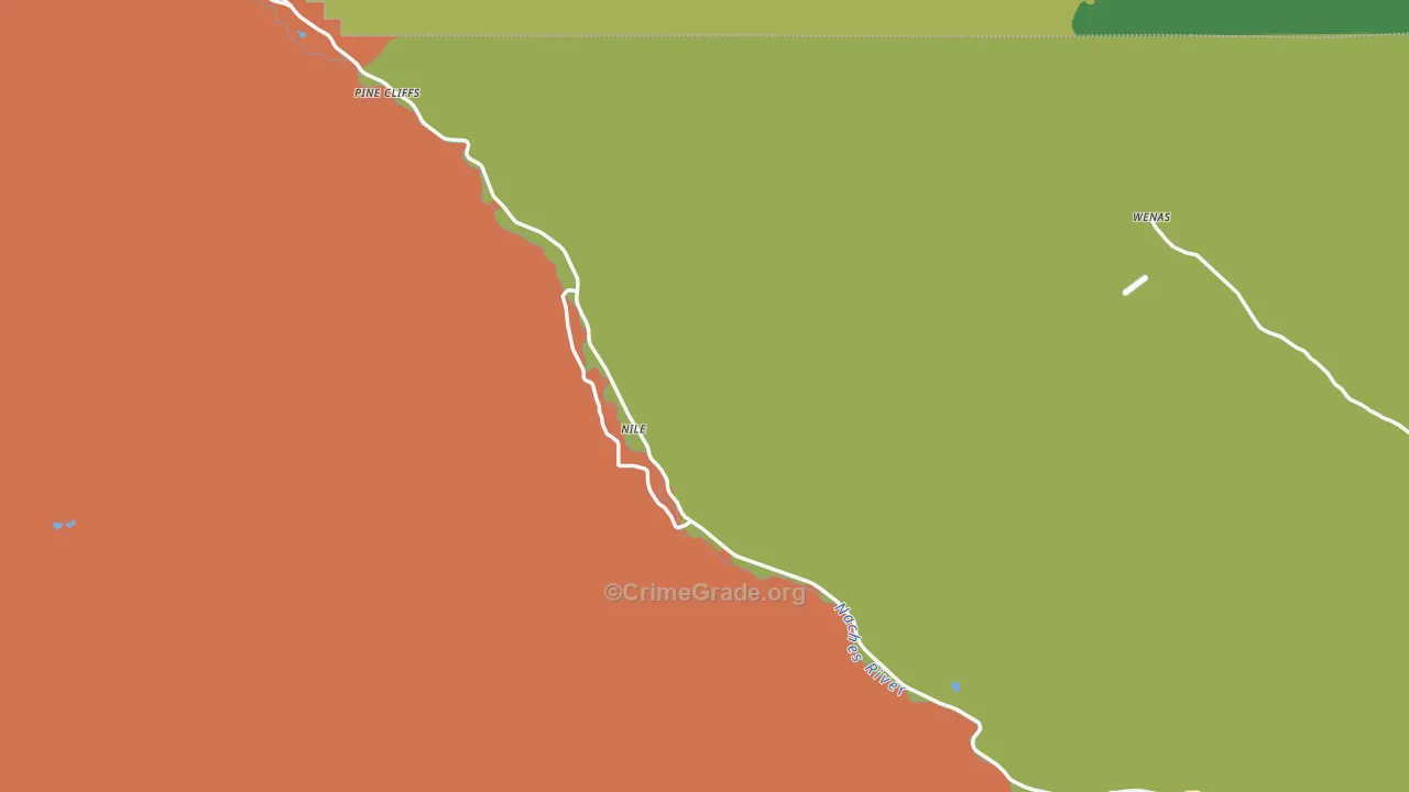Nile, WA Map of Burglary Rates
