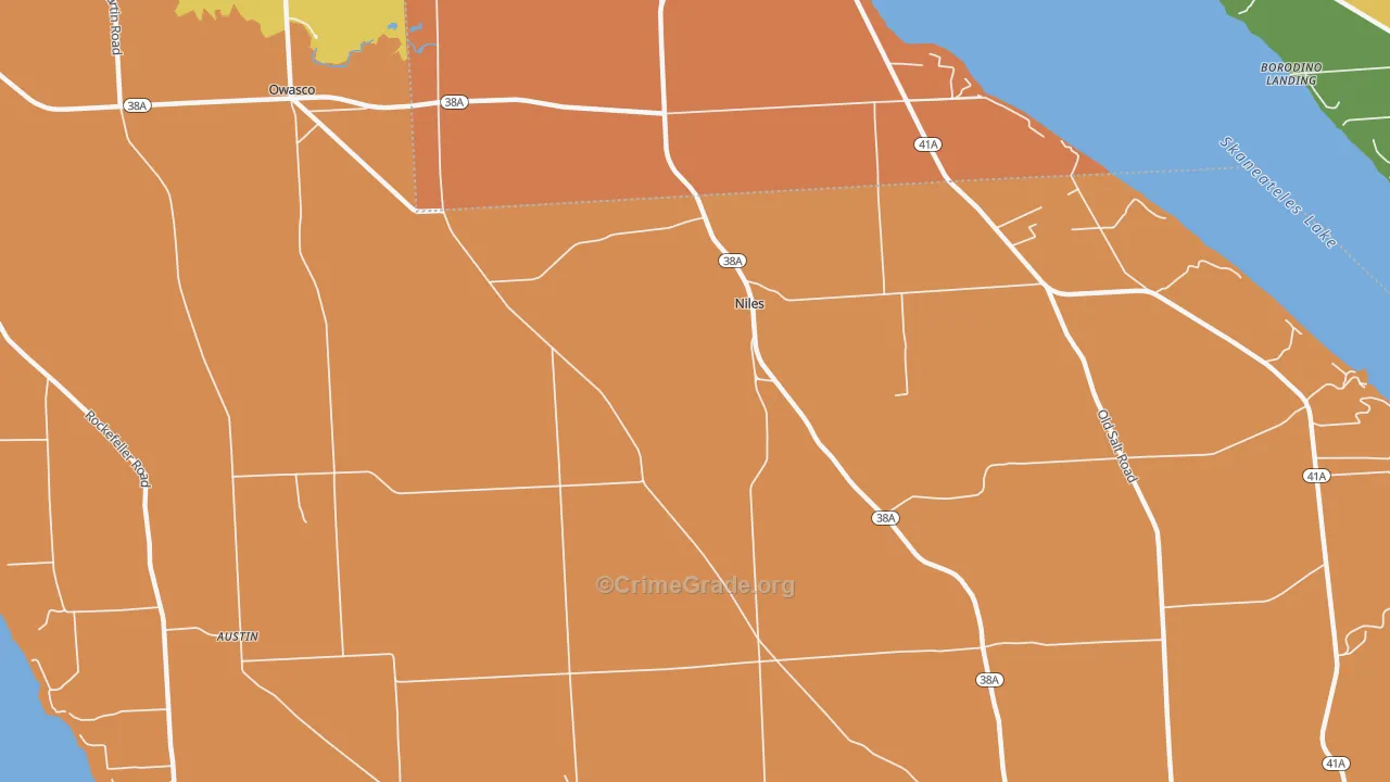 Niles, NY Map of Burglary Rates