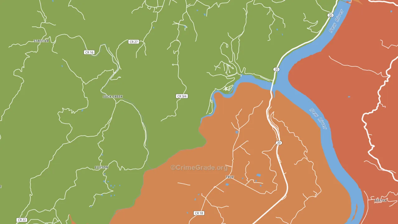 Nimitz, WV Map of Burglary Rates