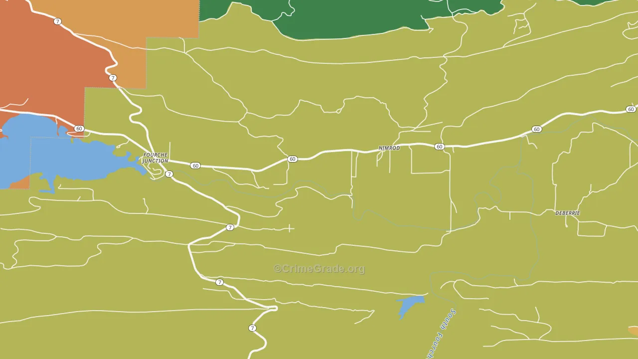 Nimrod, AR Map of Burglary Rates