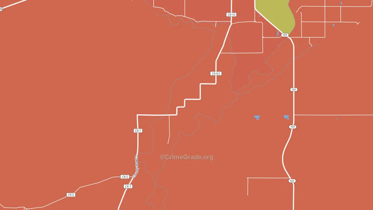 Ninaview, CO Map of Burglary Rates