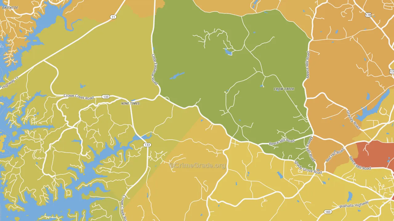 Nine Times, SC Map of Burglary Rates