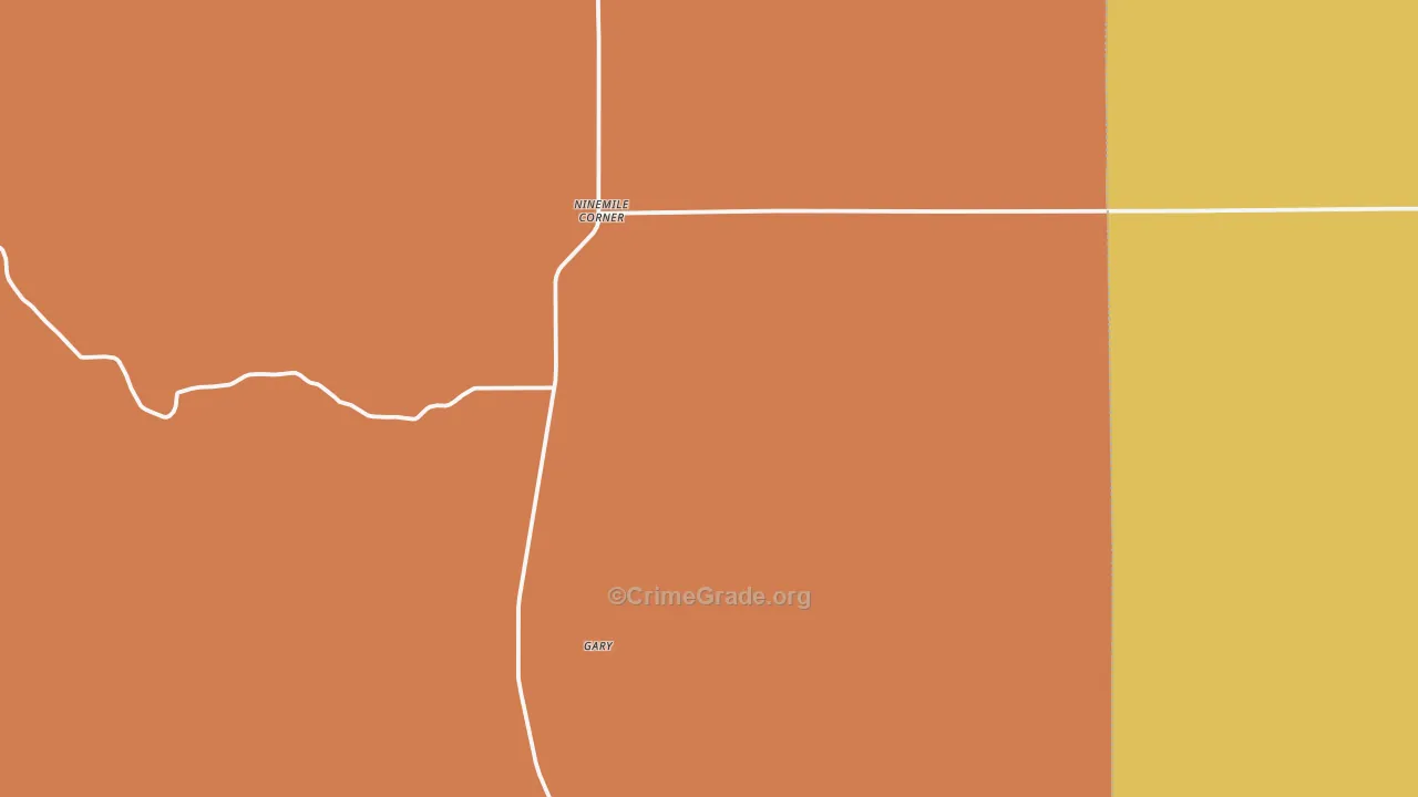 Ninemile Corner, CO Map of Burglary Rates