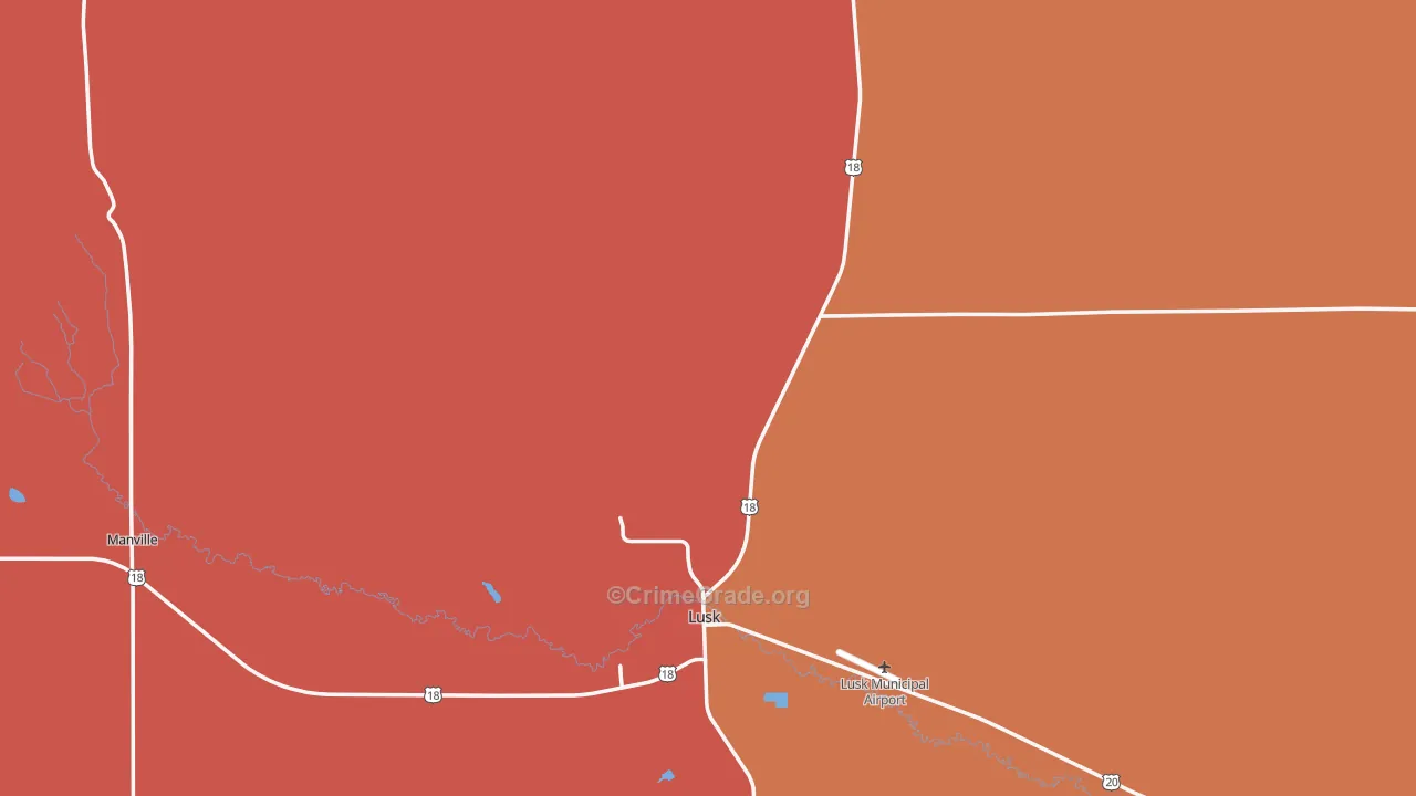 Niobrara County, WY Map of Burglary Rates