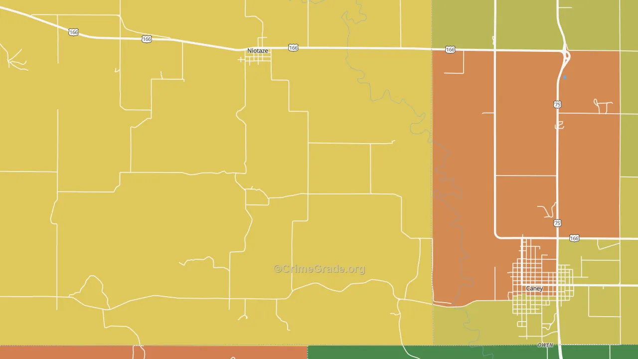 Niotaze, KS Map of Burglary Rates