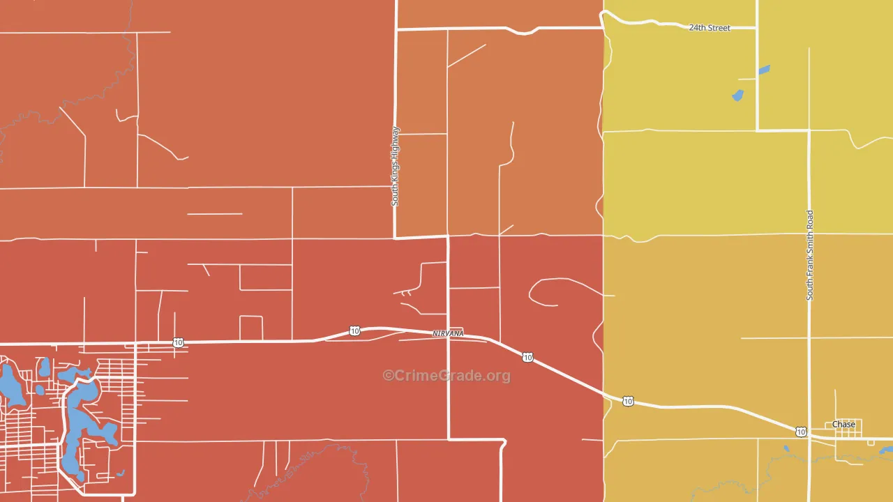 Nirvana, MI Map of Burglary Rates