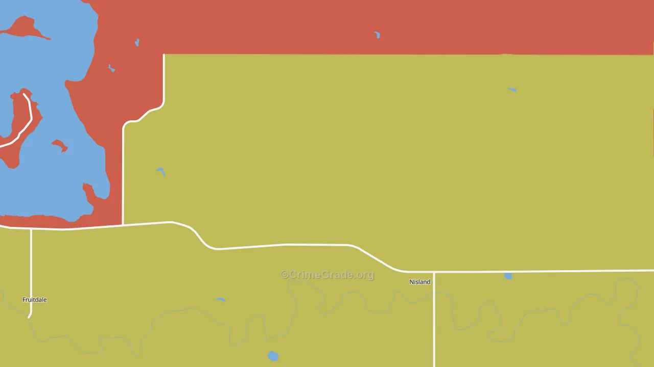 Nisland, SD Map of Burglary Rates