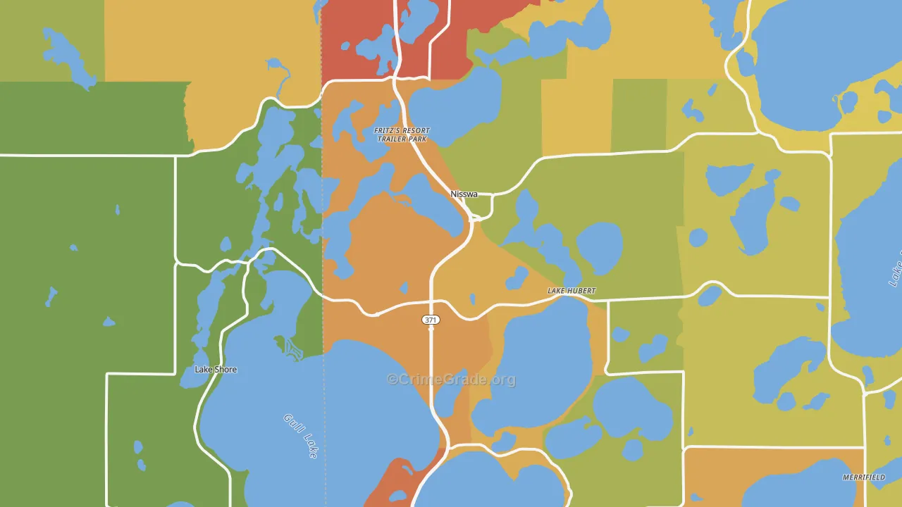 Nisswa, MN Map of Burglary Rates