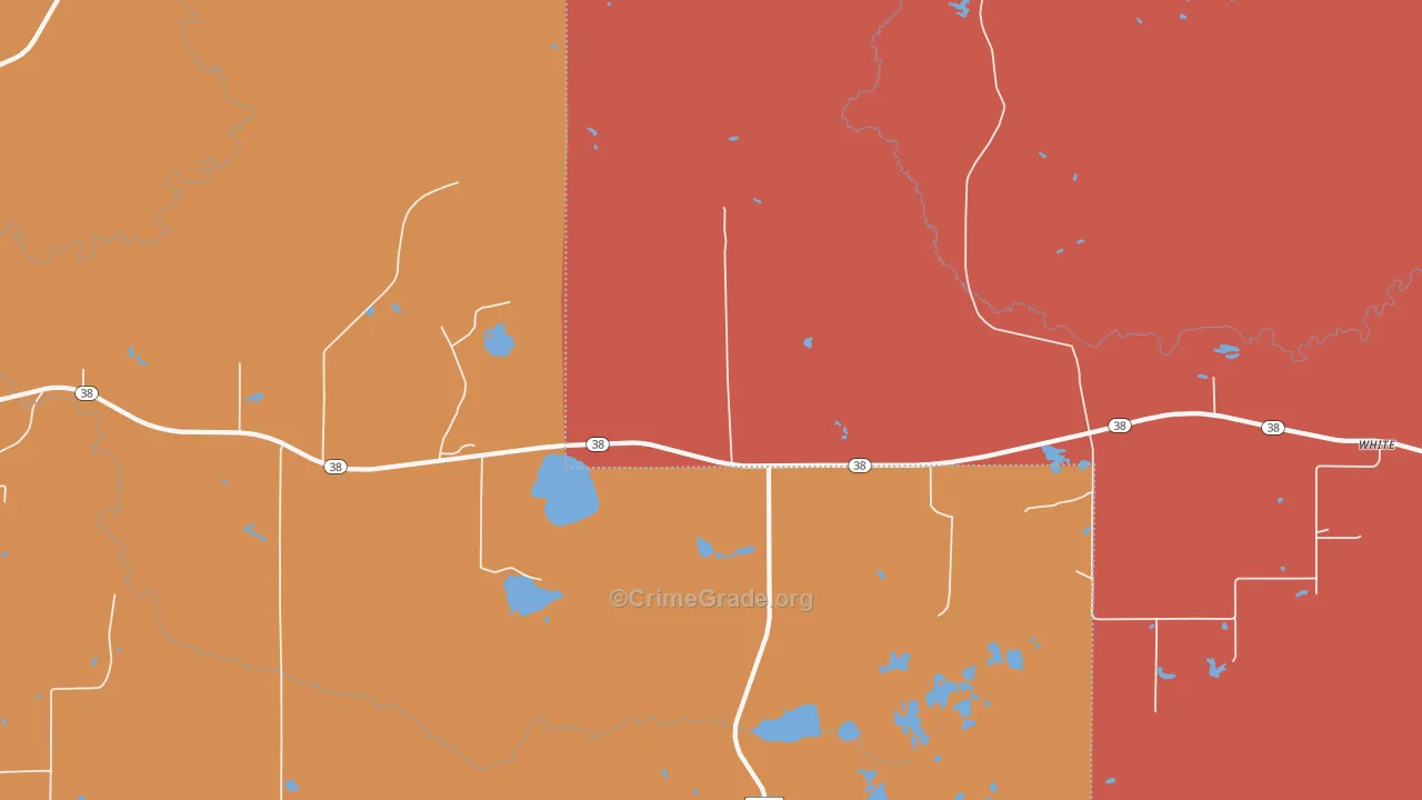 Nisula, MI Map of Burglary Rates