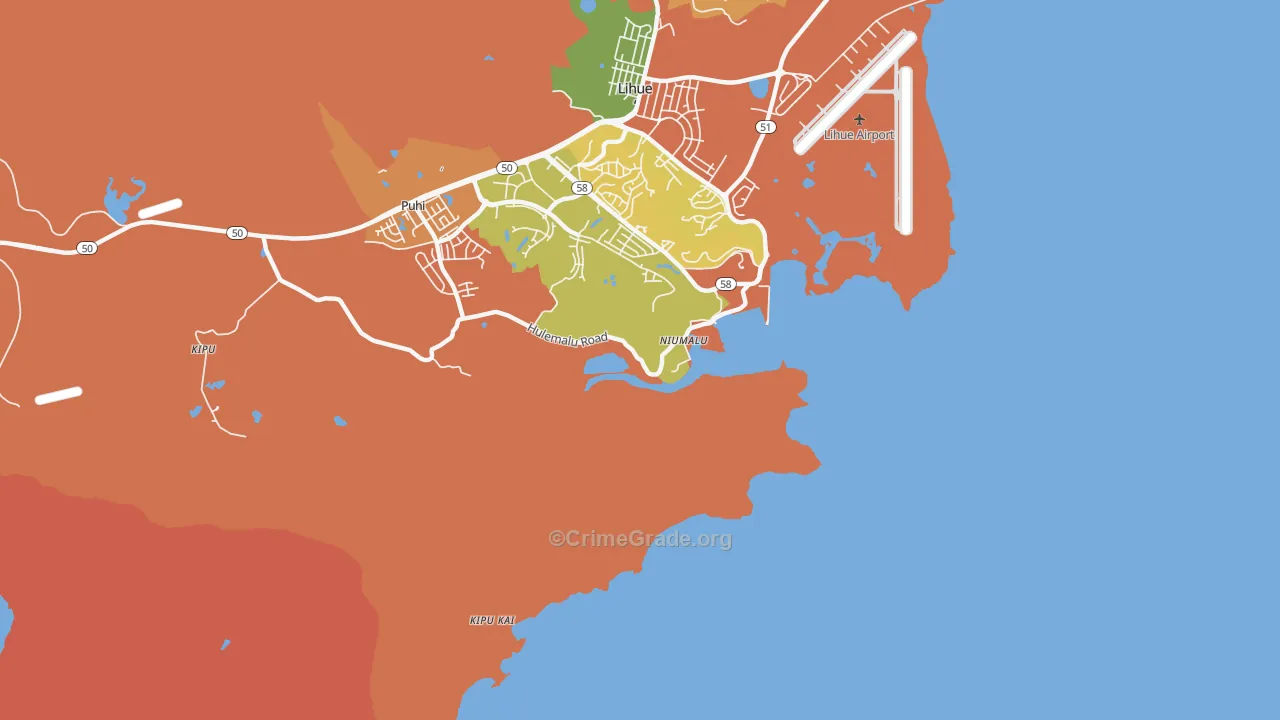 Niumalu, HI Map of Burglary Rates