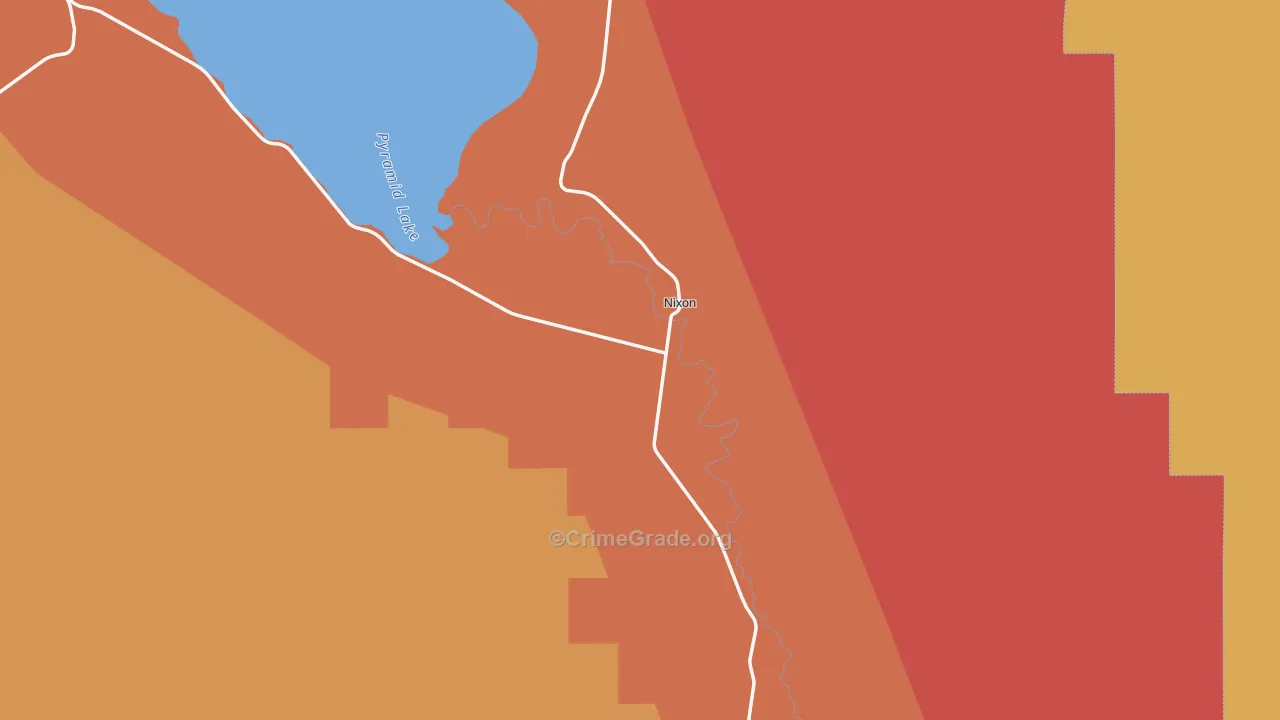 Nixon, NV Map of Burglary Rates