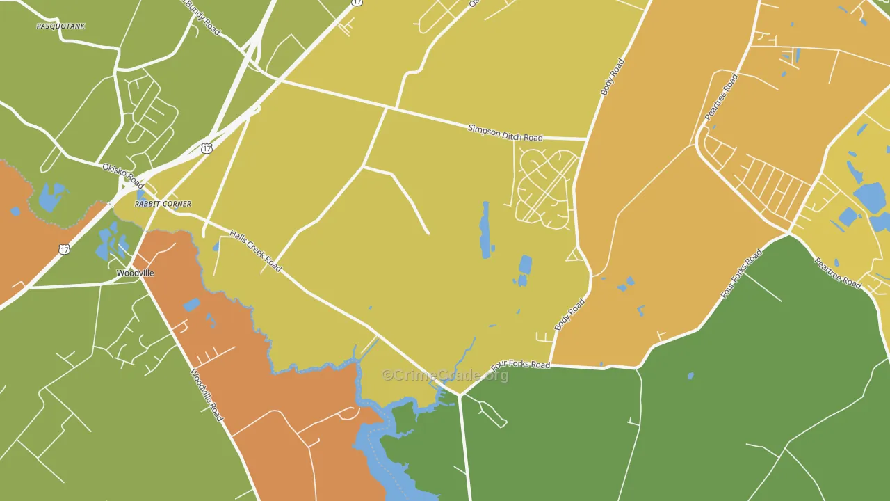Nixonton, NC Map of Burglary Rates