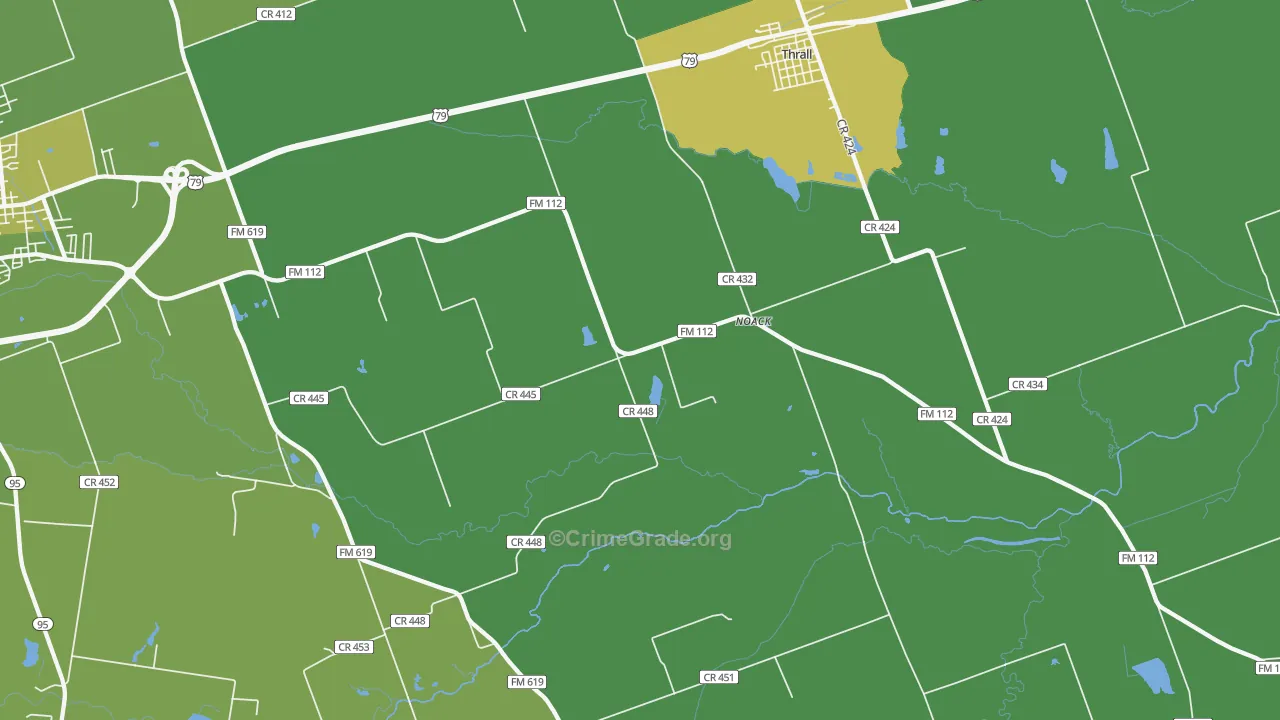 Noack, TX Map of Burglary Rates