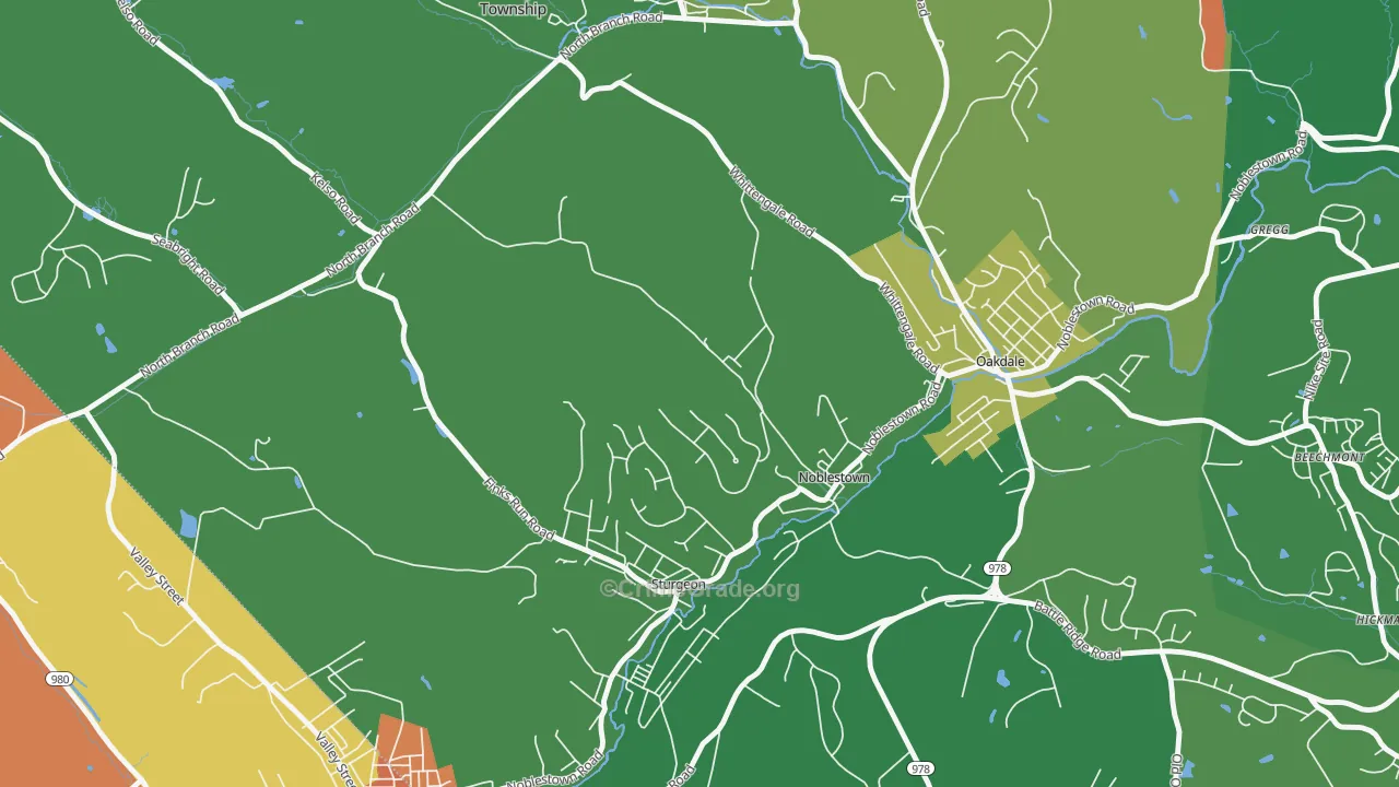 Noblestown, PA Map of Burglary Rates
