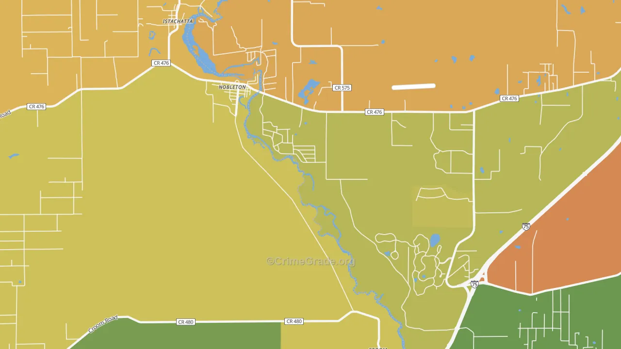 Nobleton, FL Map of Burglary Rates