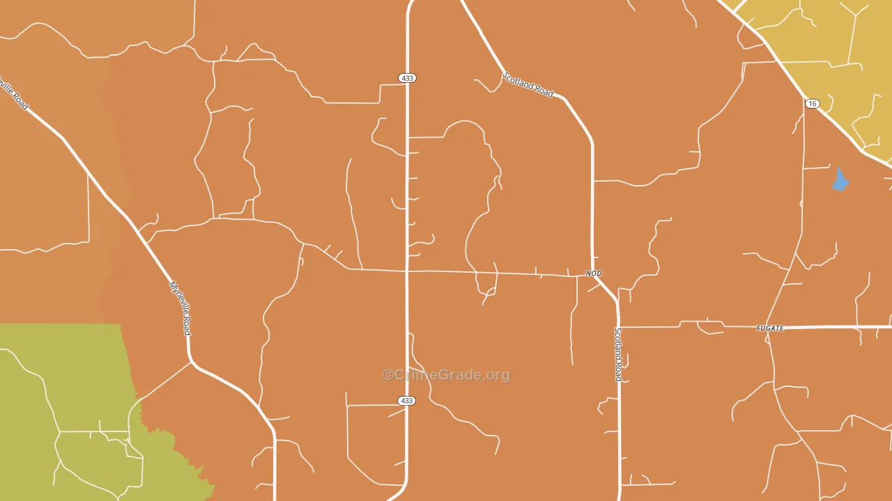 Nod, MS Map of Burglary Rates