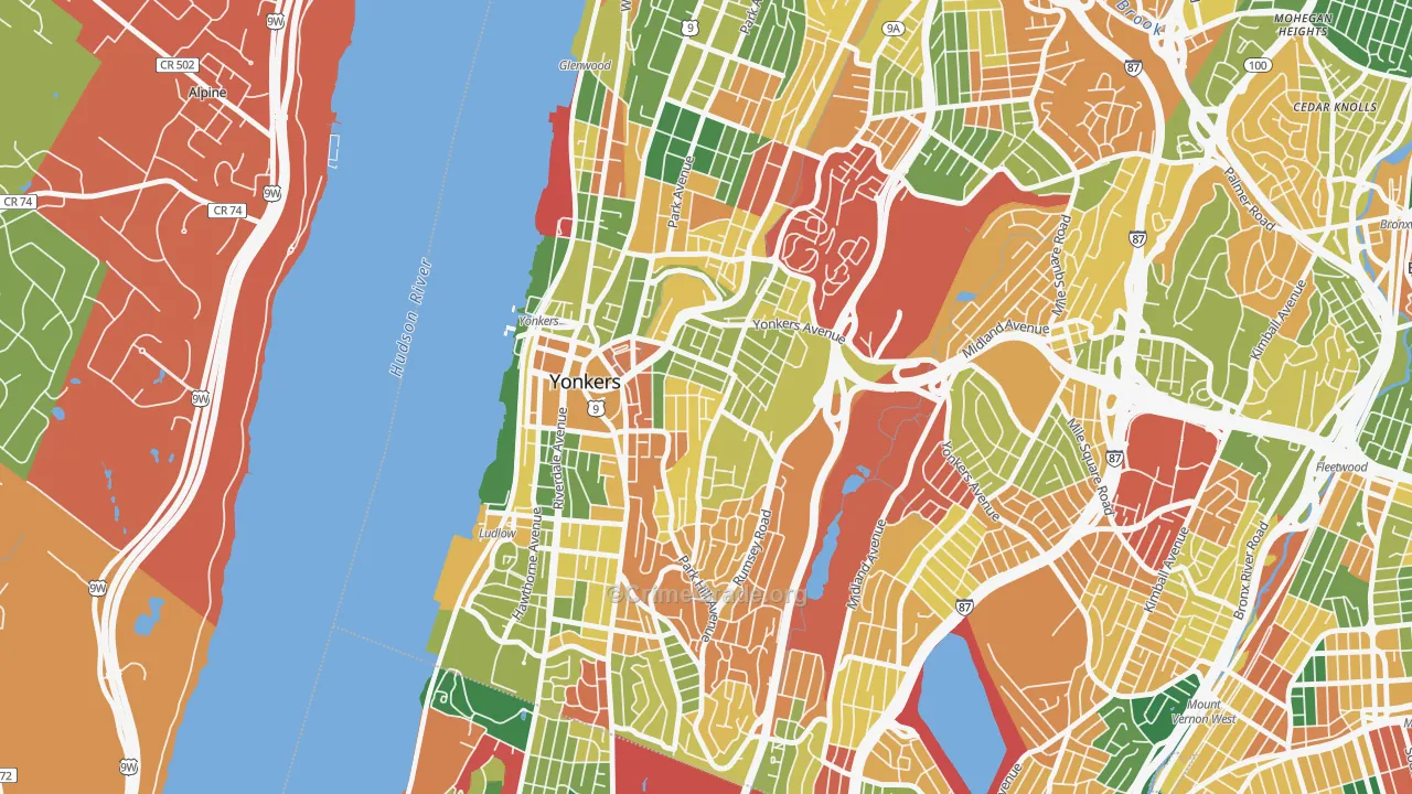 Nodine Hill, Yonkers, NY Map of Burglary Rates