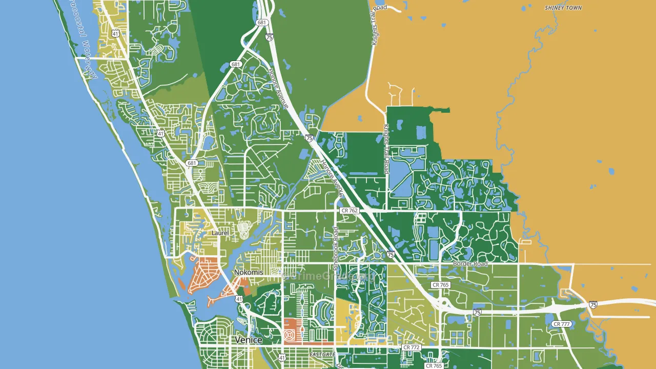 Nokomis, FL Map of Burglary Rates
