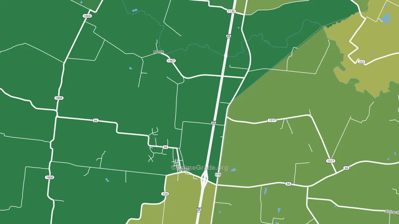 Nolin, KY Map of Burglary Rates