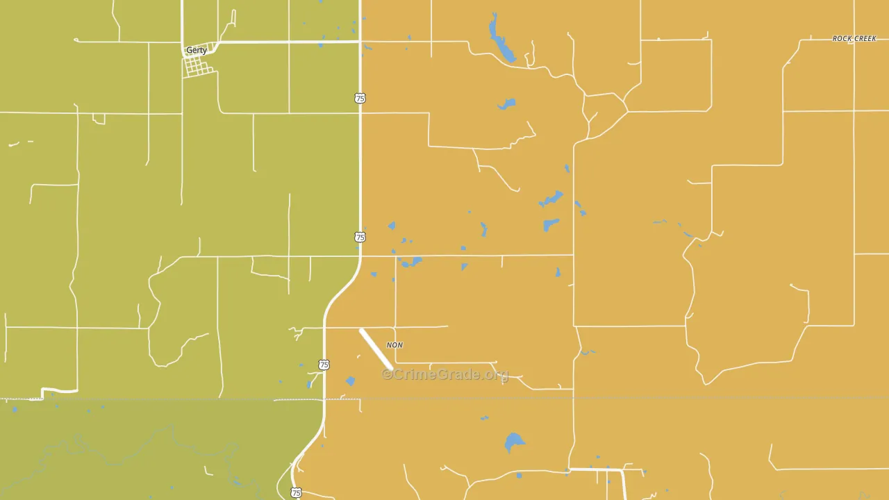 Non, OK Map of Burglary Rates