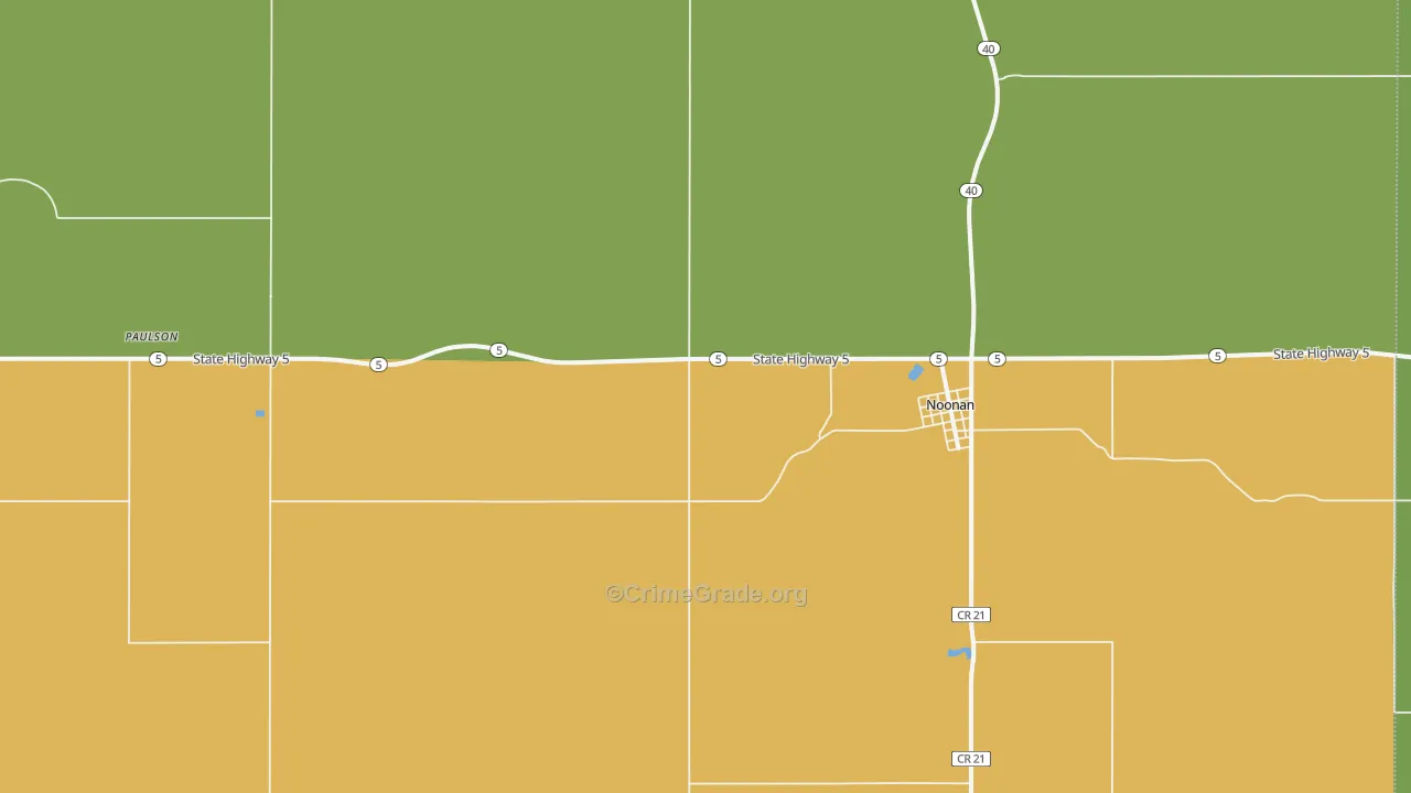 Noonan, ND Map of Burglary Rates