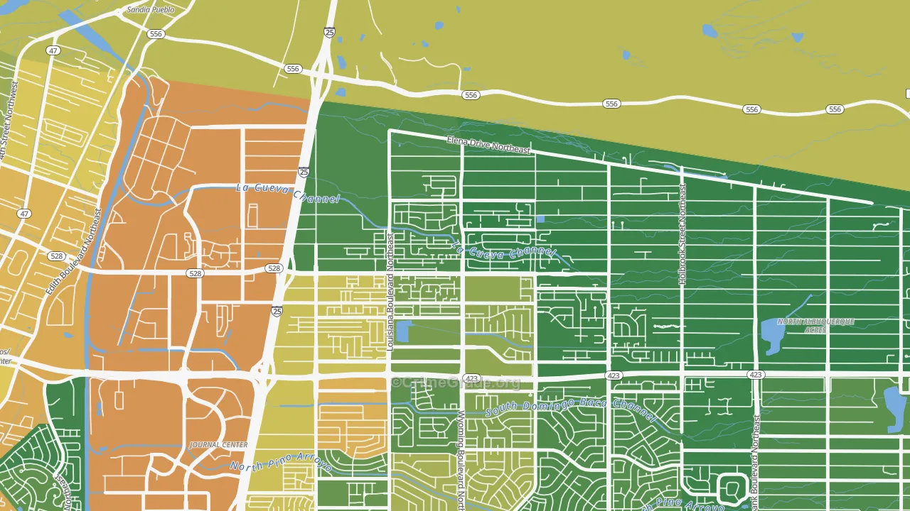 Nor Este, Albuquerque, NM Map of Burglary Rates