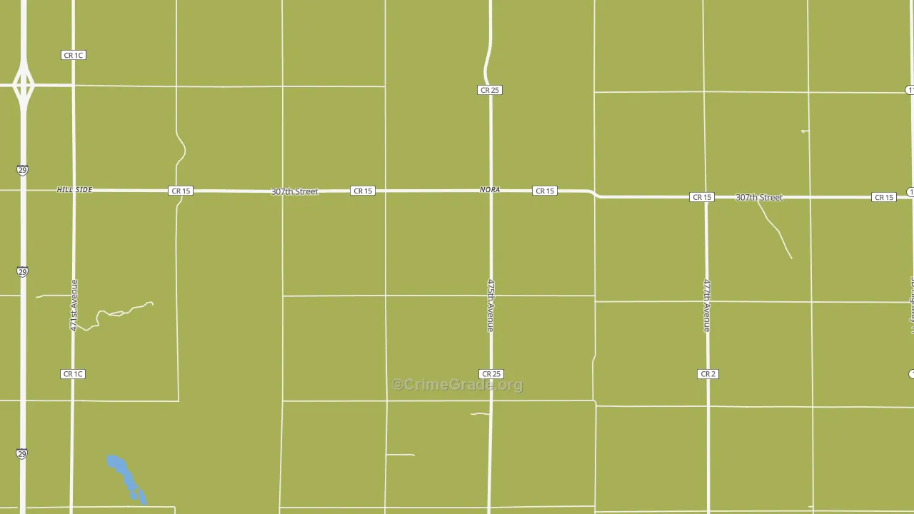Nora, SD Map of Burglary Rates
