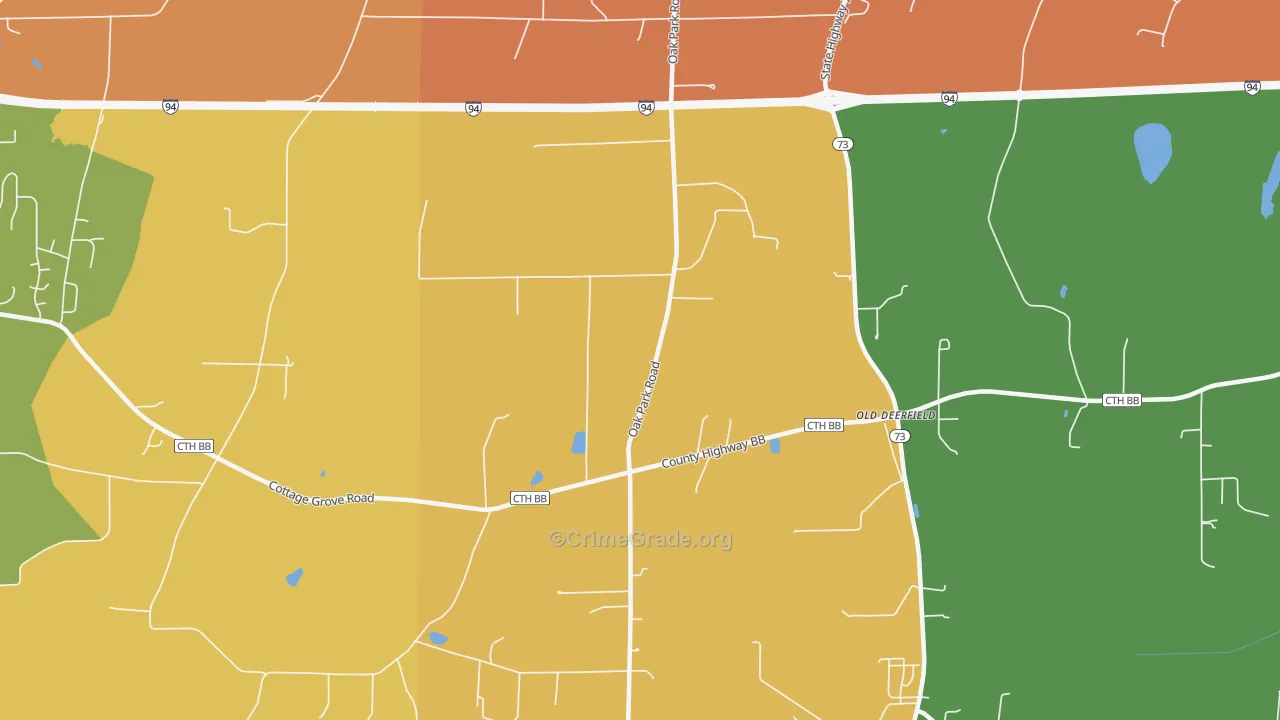 Nora, WI Map of Burglary Rates