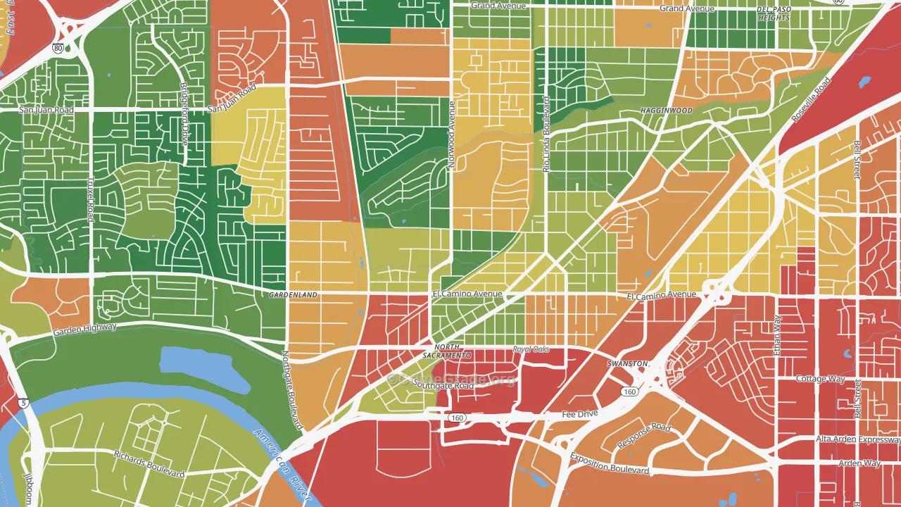 Noralto, Sacramento, CA Map of Burglary Rates