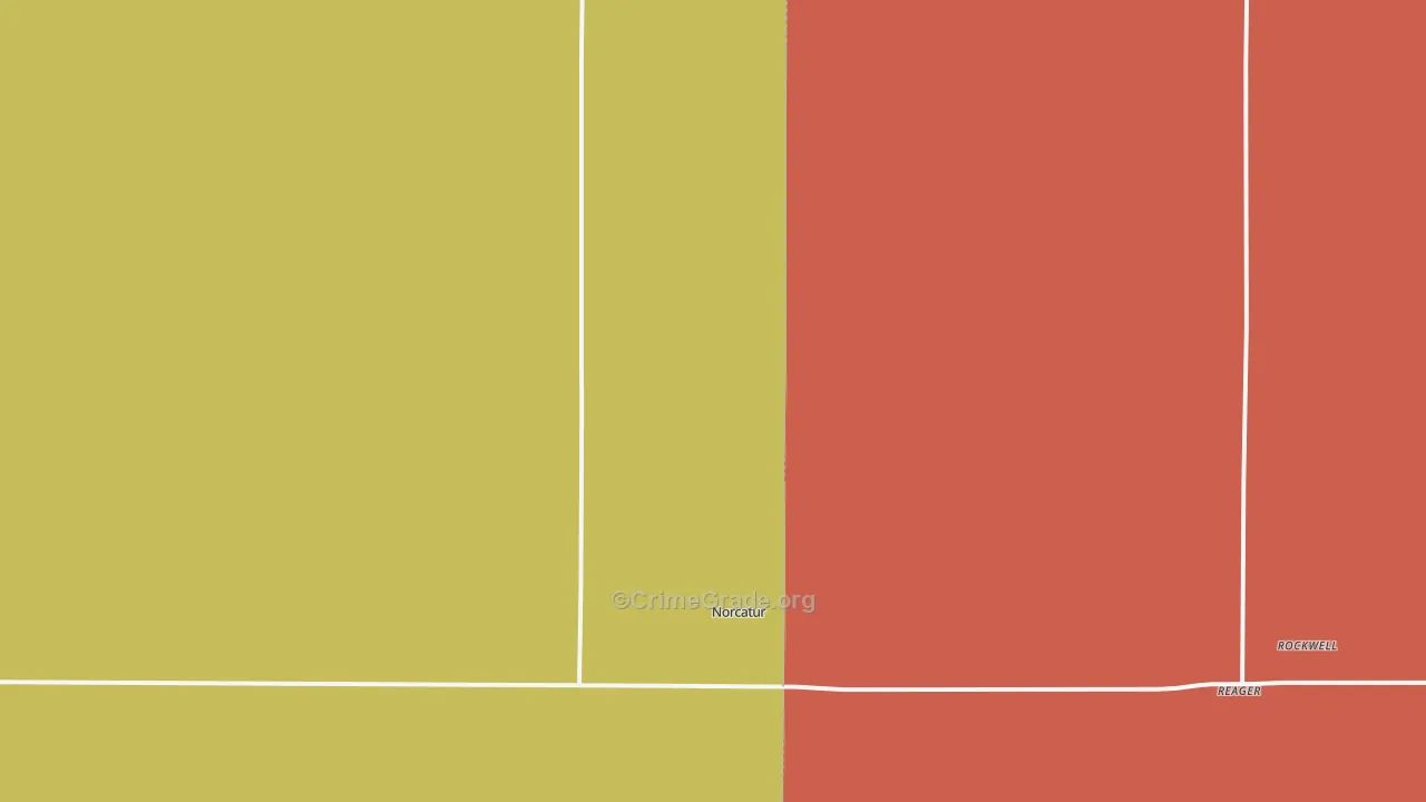 Norcatur, KS Map of Burglary Rates