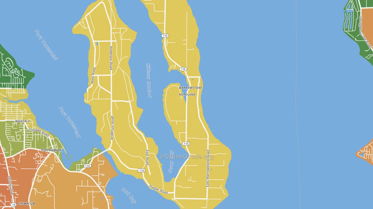 Nordland, WA Map of Burglary Rates