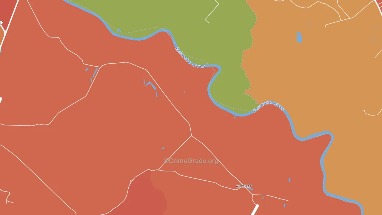 Norfleet, NC Map of Burglary Rates