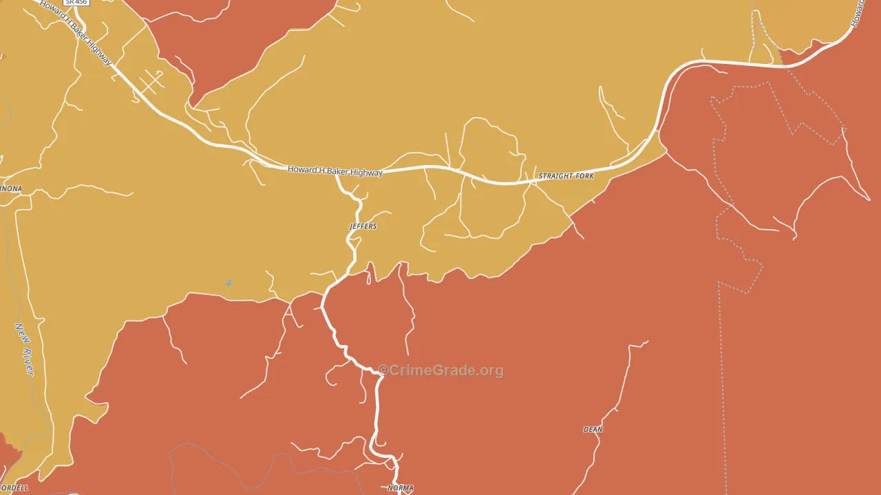 Norma, TN Map of Burglary Rates