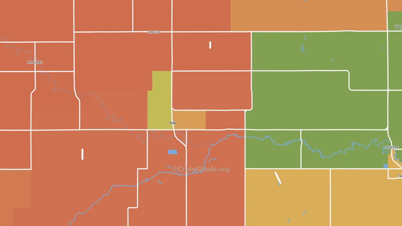 Norman County, MN Map of Burglary Rates