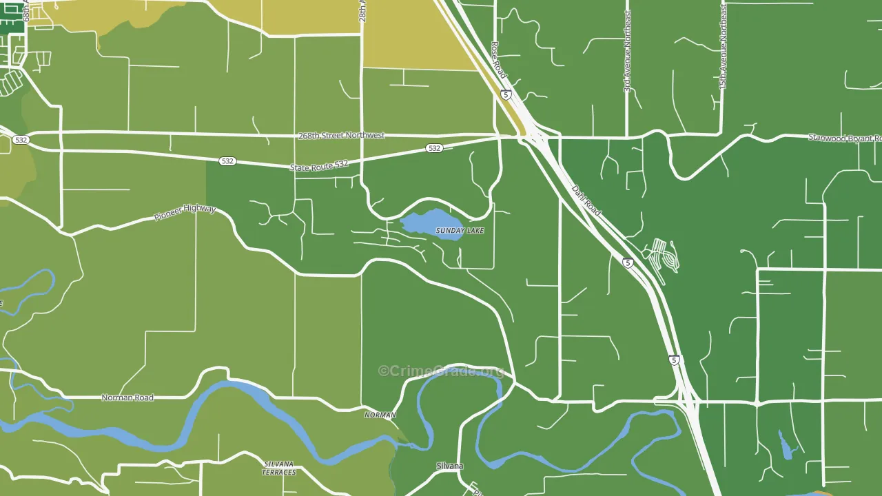 Norman, WA Map of Burglary Rates