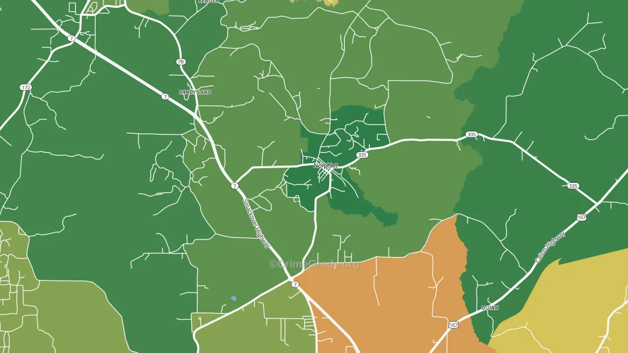 Norphlet, AR Map of Burglary Rates