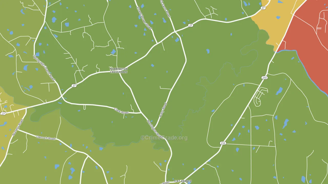 Norrington Crossroads, NC Map of Burglary Rates