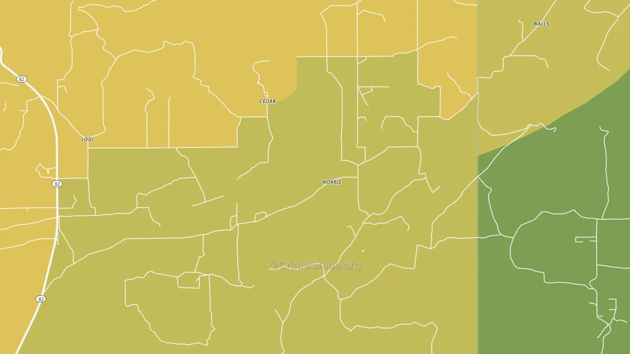 Norris, OK Map of Burglary Rates