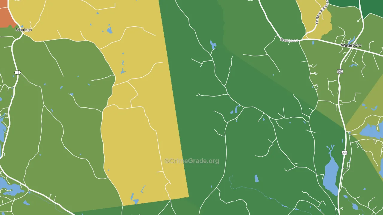 North Alfred, ME Map of Burglary Rates